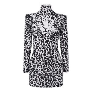 ALEX PERRY Ryan Dress Black & White Leopard New Size 10